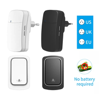 Blanc EU UK US plug bouton-poussoir sonnerie sonnette sans fil étanche sonnette intelligente sans batterie sonnette de porte cinétique