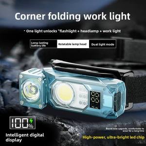 USB <b>Rechargeable</b> LED <b>Work</b> <b>Light</b> with Digital Display Rotatable Head COB XPG Dual <b>Light</b> Magnetic Base Waterproof Flashlight - Product Image 5