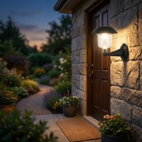 Lampe de jardin solaire moderne HEJIA à LED DC avec capteur PP, étanche IP44, certifiée RoHS, blanc chaud doux 3500K