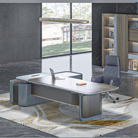 Ensemble de bureau de direction de luxe moderne Table et chaises de bureau de luxe en bois pour gestionnaire Mobilier de poste de travail commercial