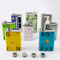 Boîte en acier inoxydable de 500 ml avec pompe à pression, boîtes métalliques carrées de qualité alimentaire pour l'emballage métallique, service OEM pour usine, Lata De Metal