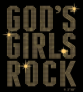 3 modelli di nuovo Custom <span class=keywords><strong>god</strong></span>'s Girl <span class=keywords><strong>Rock</strong></span> religioso strass di ferro di trasferimento su strass Christian dèi di trasferimento ragazza per t-shirt - Product Image 2