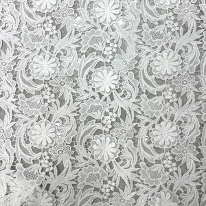 Tùy chỉnh bán buôn tinh tế Trắng Organza 3D hoa thêu ren vải - Product Image 4