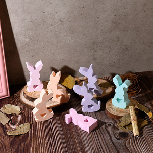 Moule à colle pour <span class=keywords><strong>bricolage</strong></span> Pâques 7 Soins <span class=keywords><strong>Lapin</strong></span> 2 Moule en silicone Plâtre Bougie Décoration - Product Image 5