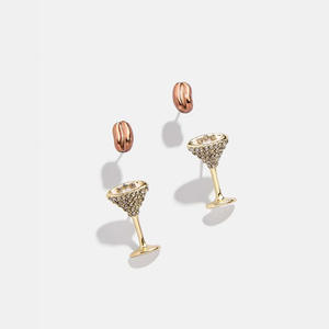 Pendientes de diamantes completos <span class=keywords><strong>Desayuno</strong></span> creativo Cóctel Lindo Pendiente de tuerca con personalidad <span class=keywords><strong>para</strong></span> <span class=keywords><strong>mujer</strong></span> - Product Image 2