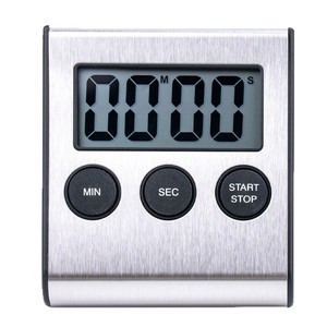 Digital Kitchen Timer Lcd Display Magnetic 60 Min Countdown Alarm <b>Clock</b> For Cooking With Square Stainless Steel Design - Product Image 2