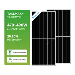 Trina Solar Panels 490W Solar Roof Tiles Power Solar Plate Outdoor Monocrystalline Glass Photovoltaic Panel