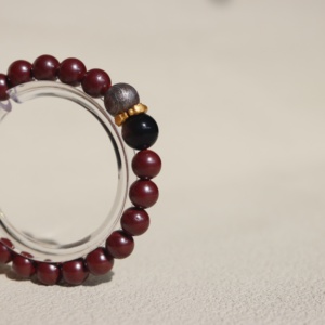 Pulsera de Meteorito de Hierro de Altai, Cinabrio Rojo, Energéticamente Purificada, Protección Cósmica, Energía, para Practicantes de Metafísica - Product Image 5