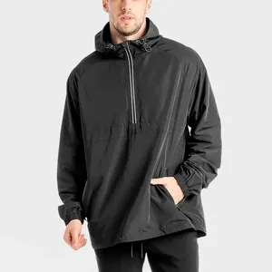 OEM изготовленный на заказ передние карманы четверти молния отражающий шнур core ветровка мужская водонепроницаемая куртка