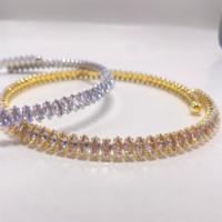 Pasirley Bijoux CZ Tennis Collier Femmes Glacé Partie Chaîne Ras Du Cou Plaqué Or Chaîne À Maillons