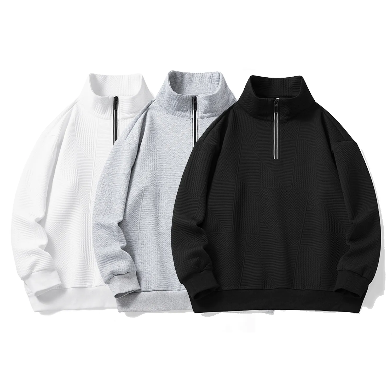 Streetwear Pull de haute qualité Logo personnalisé Unisexe Surdimensionné 1/4 Zip Up Sweats à capuche pour hommes