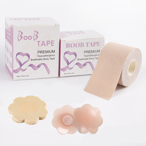Ready To Ship Best Amazon Factory Invisible Elastic Waterproof Nipple Cover Breast Lift Up Boob Bra Tape With Box