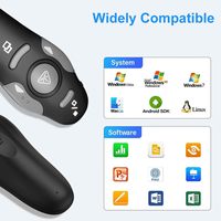 Control remoto USB inalámbrico de 2,4 GHz con puntero láser rojo para presentaciones de Mac/Windows PowerPoint para uso remoto en computadora portátil