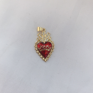 Pendentif coeur rouge en laiton plaqué or 18 carats de mode envoûtante pour cadeau de bijoux de la Saint-Valentin - Product Image 6
