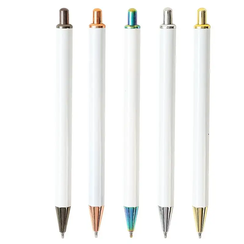 Crafter 스테인레스 스틸 비 클립 에폭시 조립 스트레이트 볼 펜 DIY 에폭시 UV 수지 펜 공백 리필 빈 반짝이 펜