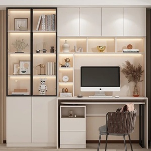 Hiện đại đơn giản tất cả-trong-một thiết kế tùy chỉnh góc tủ sách gỗ rắn và bàn tùy chỉnh góc tất cả-trong-một đơn vị - Product Image 6