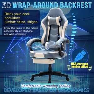 Free Ship DDP MOQ 1 Piece Cheap Price Comfort Fabric <strong>Gaming</strong> <strong>Chair</strong> for <strong>Adult</strong> Breathable Leather Gamer <strong>Chair</strong> with Footrest - Product Image 5