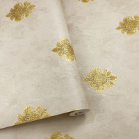 Wallpaper Damask 3D Non-woven Gaya Eropa Mewah Ringan dengan Lapisan Mengkilap untuk Dinding Latar Ruang Tamu Kamar Tidur Warna Pink Biru
