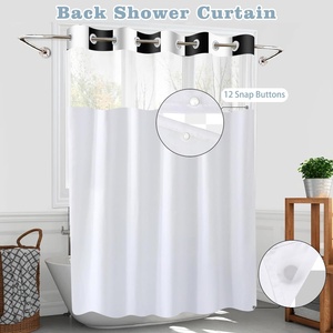<span class=keywords><strong>Rideau</strong></span> <span class=keywords><strong>de</strong></span> <span class=keywords><strong>douche</strong></span> double grand format 71x75 pouces, personnalisable, 100% polyester, impression numérique à carreaux, imperméable, écologique, léger - Product Image 4