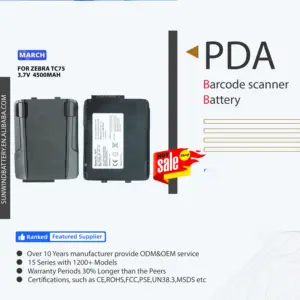 Adaptador de conector de batería TC70 PD batería de litio TC75 TC70 escáner de código de barras batería 3,7 V 4500mAh