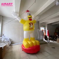 Poulet gonflable décoratif d'extérieur, poulet gonflable de dessin animé pour exposition