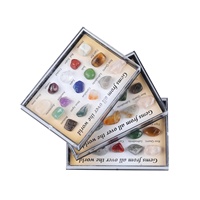 Vente en gros de pierres précieuses naturelles, échantillons minéraux, coffret de cristaux de guérison, Kit d'apprentissage éducatif