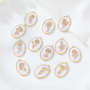 Merry shine nicht trübe Blumen schale Anhänger Sonnenblume Maiglöckchen DIY Schmuck Geburts blume Anhänger Halskette - Product Image 1