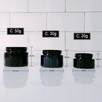 Weiß Schwarz 20g 30g 50g runde Form Körper Gesicht Creme Glas Kosmetik glas mit Spatel
