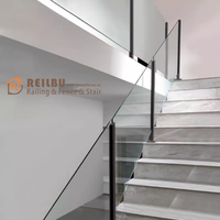 Poteau de balustrade en aluminium noir Reilbu avec fentes et base robuste, ne peut pas accueillir de main courante, installation facile, idéal pour les zones en bord de mer