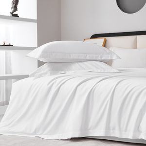 Parure de draps de lit 4 pièces en coton 100% 500TC, taille complète, moderne, luxueuse, douce, respirante, avec <span class=keywords><strong>drap</strong></span>-<span class=keywords><strong>housse</strong></span> à poches profondes - Product Image 5
