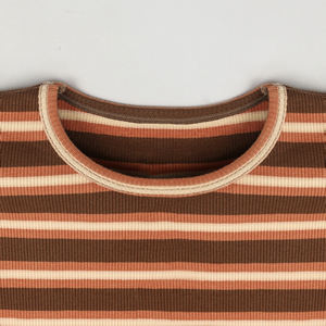 Conjunto de <span class=keywords><strong>ropa</strong></span> a rayas <span class=keywords><strong>para</strong></span> bebés recién nacidos, niñas y niños, camisetas de manga corta con cuello redondo y pantalones cortos, trajes de <span class=keywords><strong>ropa</strong></span> <span class=keywords><strong>para</strong></span> niños - Product Image 4