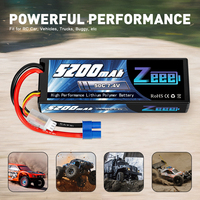 Baterai Lipo ZEEE 2S 50C 5200mAh EC3 untuk Mobil RC Truk 1/8 1/10 Kendaraan RC