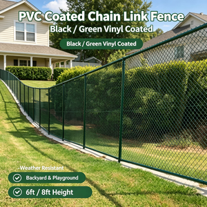Rouleau de clôture grillagée en PVC <span class=keywords><strong>vert</strong></span> de calibre 10, longueur 50-100 pieds, résistant aux intempéries, pour le marché américain - Product Image 6