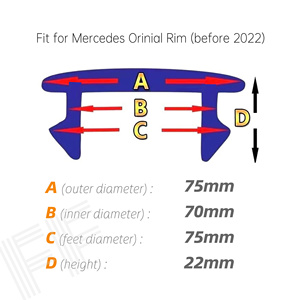 <span class=keywords><strong>Cache</strong></span>-<span class=keywords><strong>moyeu</strong></span> de roue de voiture de 75 mm, 3 pieds, pour emblème <span class=keywords><strong>Mercedes</strong></span> <span class=keywords><strong>AMG</strong></span> GLK GLE GLC W203 W206 W220 W205 W211 W212 201 - Product Image 2