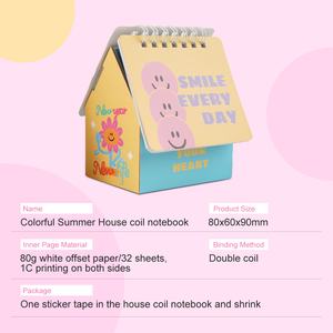 Đầy Màu <span class=keywords><strong>S</strong></span>ắc Mùa Hè 3D Vui Cuốn <span class=keywords><strong>S</strong></span>ách Giấy-Mùa Hè Nhà Cuộn Dây Phim Hoạt Hình Máy Tính Xách Tay Thân Thiện Với Môi Nhật Ký Với Thiết Kế Ban Đầu Giấy Phép - Product Image 3