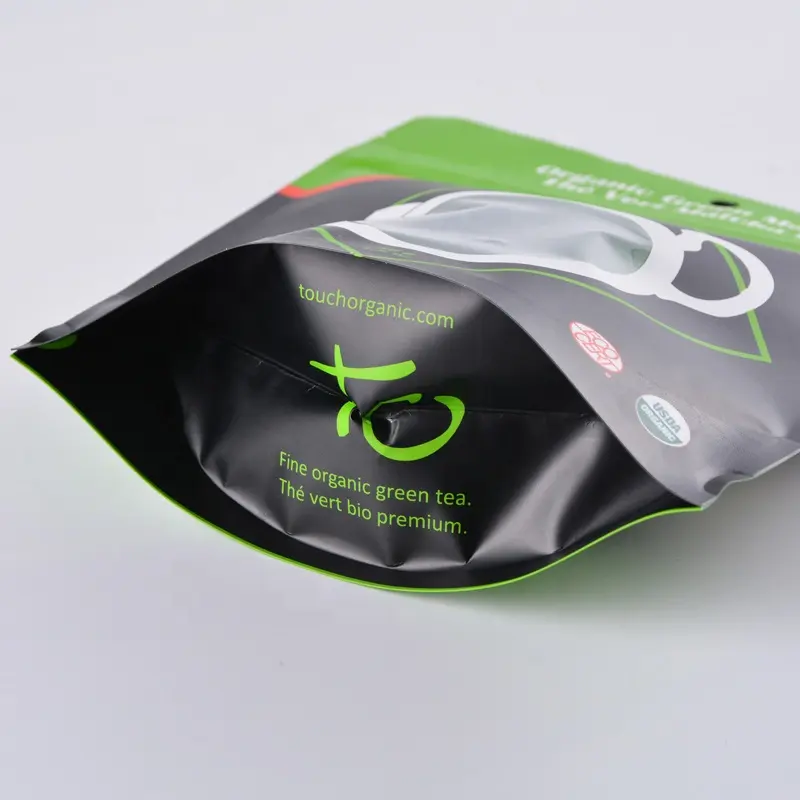 Food Industrial Use Empty Tea Packaging Pouches with Window/Zipper