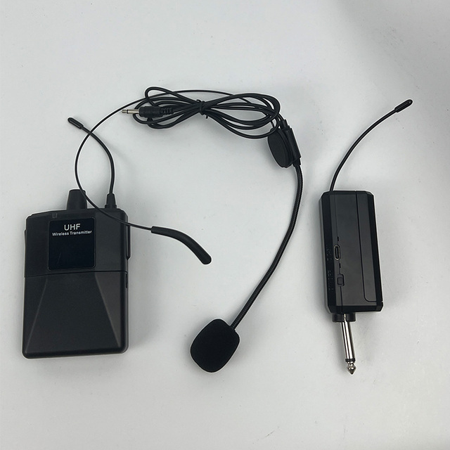 Professional UHF Wireless Microphone Portable Headset Lavalier Cordless Microphone with Transmitter for Teachers Guiding Speech