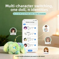 Jouet en peluche intelligent à commande vocale IA personnalisé OEM, avec yeux LED, robot compagnon émotionnel interactif, animal de compagnie électronique, poupée au design personnalisé en PP