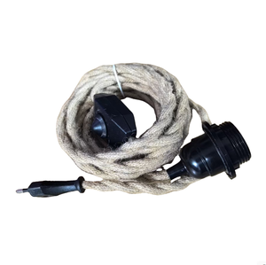 Vintage cây gai dầu dây Ánh Sáng Mặt dây Kit Plug-in treo chiếu sáng với dimmer chuyển đổi và vít phong cách Threaded Bóng đèn Đèn chủ - Product Image 3