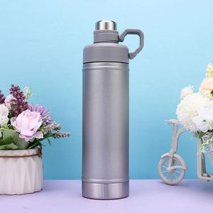 Bouteille d'eau isotherme personnalisée avec logo, 700 ml, en acier inoxydable à double paroi, avec poignée, pour le sport et les voyages - Product Image 6