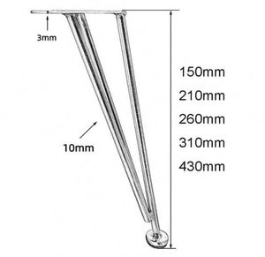 Iron <b>Sofa</b> <b>Leg</b> Chair <b>Leg</b> Cabinet Foot Hairpin <b>Leg</b> Furniture Hardware Modern Design <b>for</b> Kitchen Hotel Outdoor Use - Product Image 2