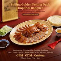 Assiette de service ovale en mélamine dorée Ocre, 12 pouces, pour dinde rôtie entière, idéale pour le dîner de Thanksgiving (OEM/ODM)