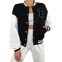 Fabricant OEM Manteau en chenille brodé en cuir imprimé StreetWear de baseball avec logo personnalisé pour les femmes Veste universitaire bombardier courte