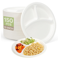 Assiette à dîner de fête jetable en bagasse de canne à sucre compostable biodégradable fabriquée à partir de pâte à papier