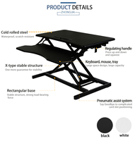 Table d'ordinateur portable pliable à double couche, plate-forme réglable en hauteur, bureau d'ordinateur de bureau pliable
