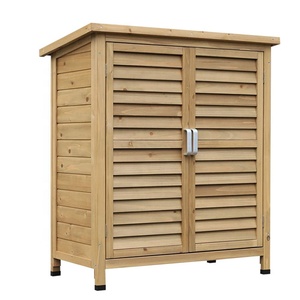 Abri de <span class=keywords><strong>rangement</strong></span> en bois massif, <span class=keywords><strong>armoire</strong></span> de <span class=keywords><strong>rangement</strong></span> à 2 portes, en bois de sapin massif, pour outils de <span class=keywords><strong>Garage</strong></span>, 2 pièces - Product Image 1
