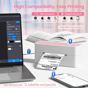 Impresora Térmica de Etiquetas de Códigos de Barras phomemo PM241-BT de Alta Calidad al por Mayor, 4x6, USB, para Uso en Almacenes de <span class=keywords><strong>Aliexpress</strong></span> y Amazon - Product Image 3