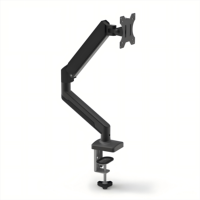 Bras Support Écran Ordinateur Simple Haut pour Écrans 32 Pouces, 20 lb, Fixation de Moniteur Réglable à Ressort à Gaz Mouvement Complet Gris
