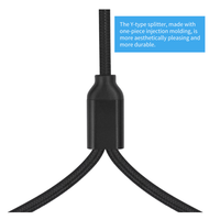 Câble audio RCA mâle vers RCA femelle de 0,3 m de longueur avec gaine en PVC, compatible avec lecteur DVD, HDTV, ordinateur, haut-parleur