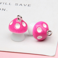 Pendentifs mignons en résine en forme de champignon pour la fabrication de bijoux DIY (boucles d'oreilles, colliers, bracelets), accessoires de porte-clés faits à la main, breloques